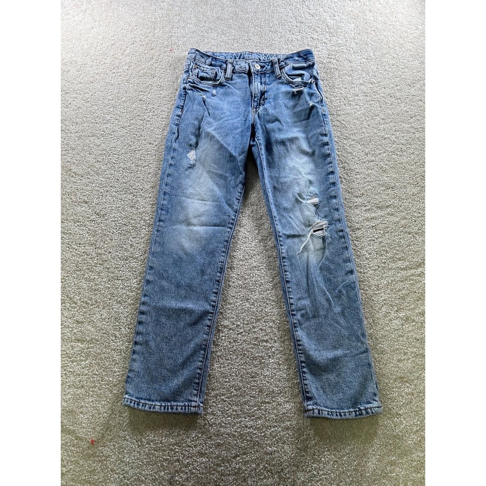 GAP Kids Girls Jeans Size 10 Girlfriend Light Wash‎ Distressed